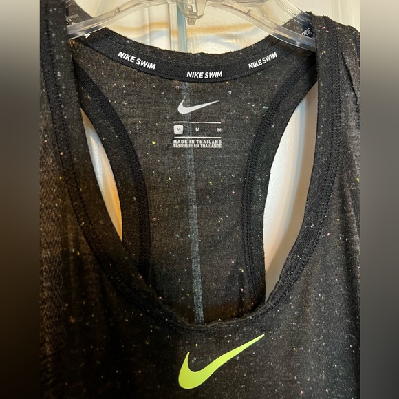 Nike black confetti athletic athleisure racerback swim dress coverup beach - Picture 3 of 5
